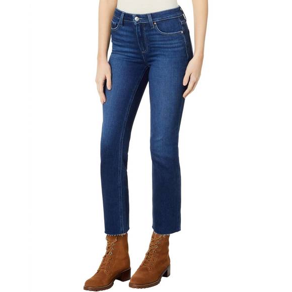 NEW PAIGE cindy raw hem straight leg jeans in foreign film